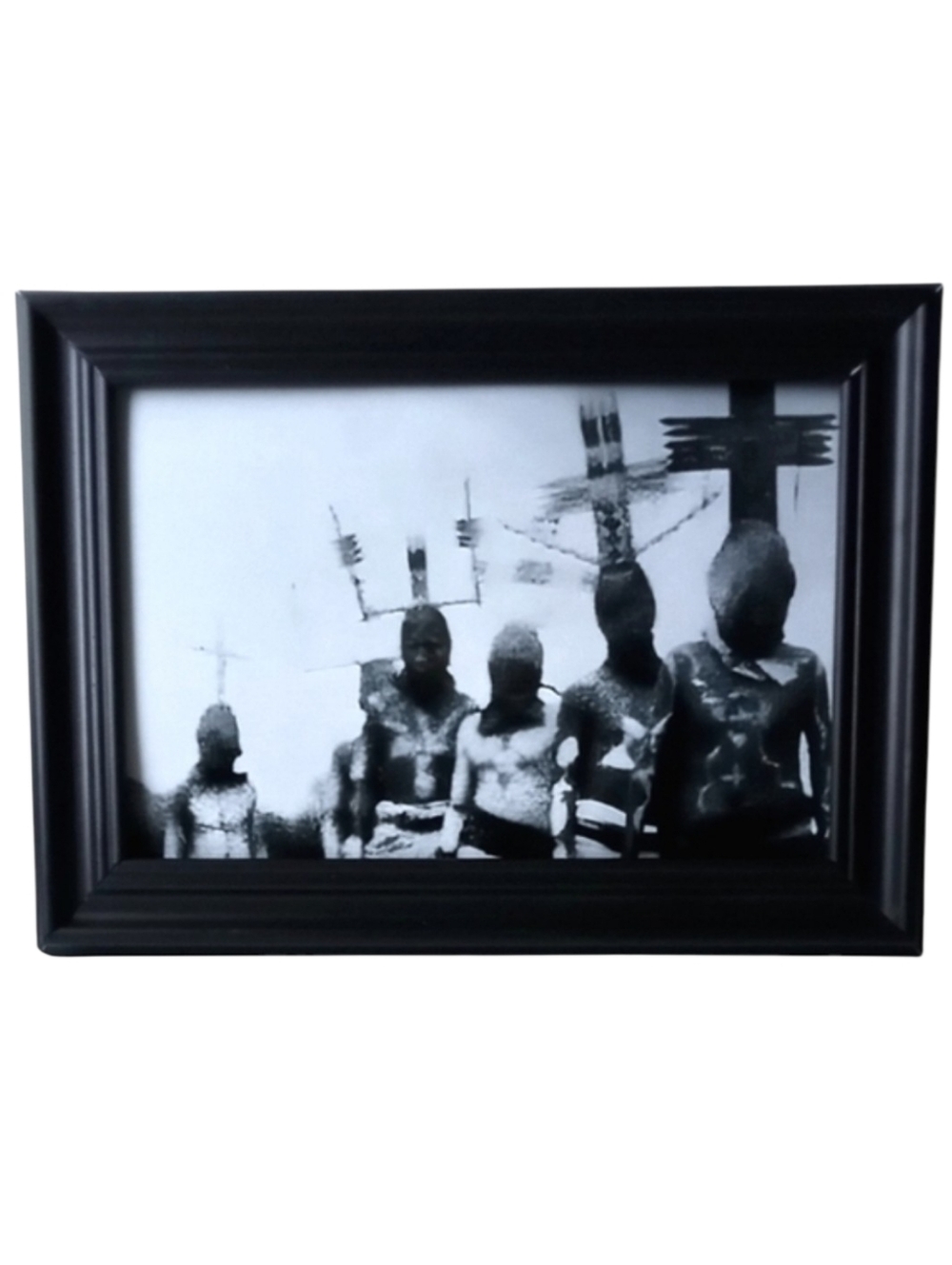Creepy tribal vintage photo print Halloween spooky horror occult Satanic